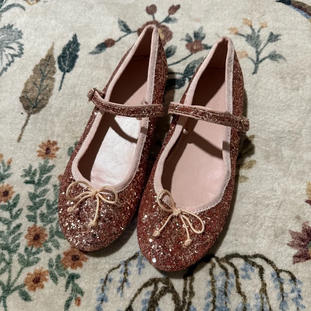 Crewcuts Girls' strappy ballet flats in glitter
